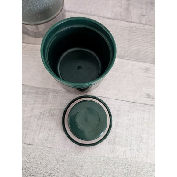 Vtg Aladdin Stanley Thermos Green Chrome Metal 1 Quart Handle Retro Camping Gear - Picture 7 of 9